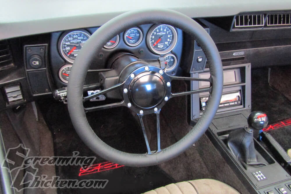 1982-92 Camaro/Firebird Thin Spoke Billet Steering Wheel Kit- installed