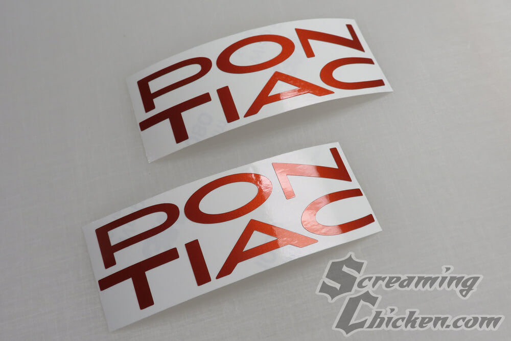 1985-90 Trans Am "Pontiac" Rear Bumper Lettering Inlay- uninstalled