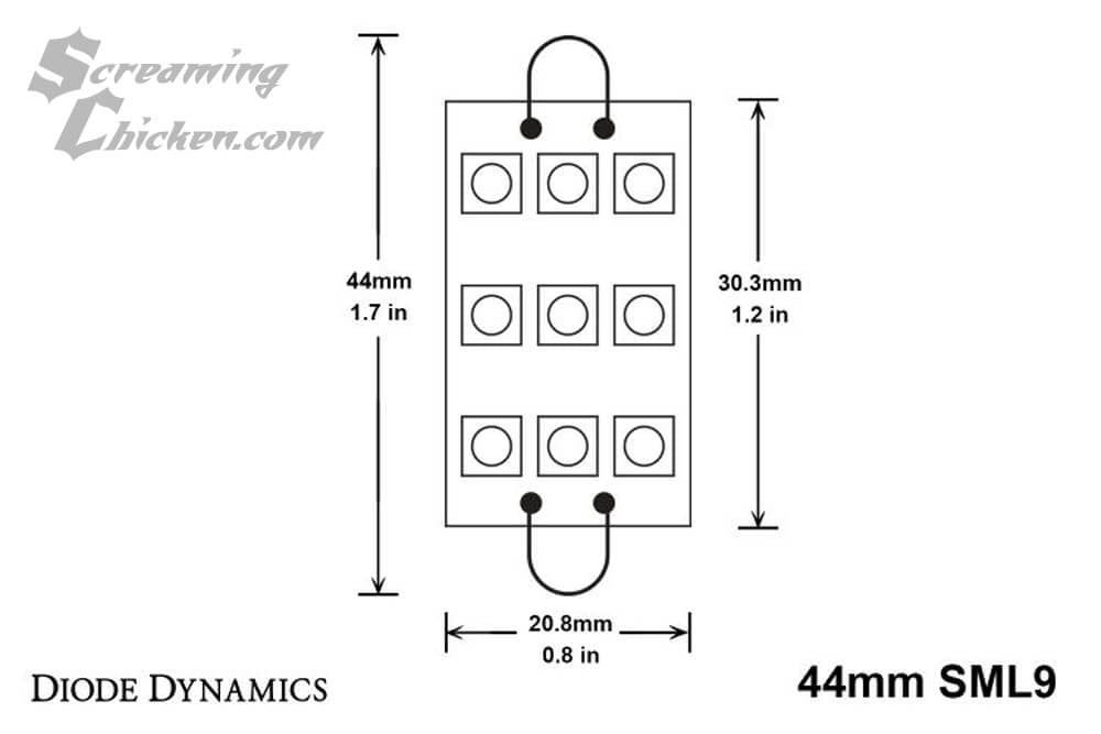 1970-81 Camaro/Firebird LED Dome Light Bulb- bulb diagram