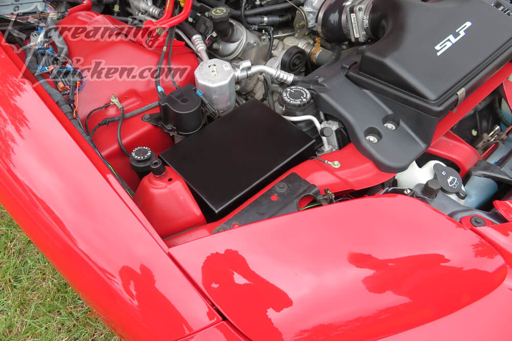 1998-2002 Camaro/Firebird Aluminum Battery Cover- black installed 1
