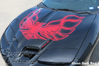 1998-2002 Trans Am 70's Style Hood Bird- gloss dark red