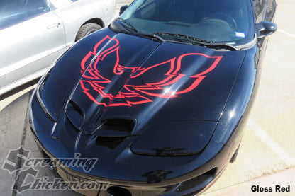 1998-2002 Trans Am 80's Style Hood Bird- gloss red