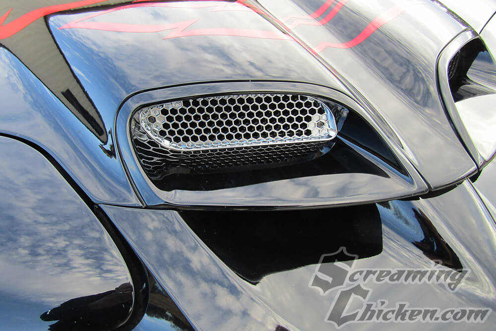 1998-2002 Trans Am Chrome WS6 Ram Air Hood Screens, Pair