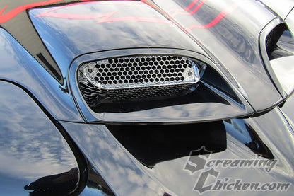 1998-2002 Trans Am Chrome WS6 Ram Air Hood Screens, Pair