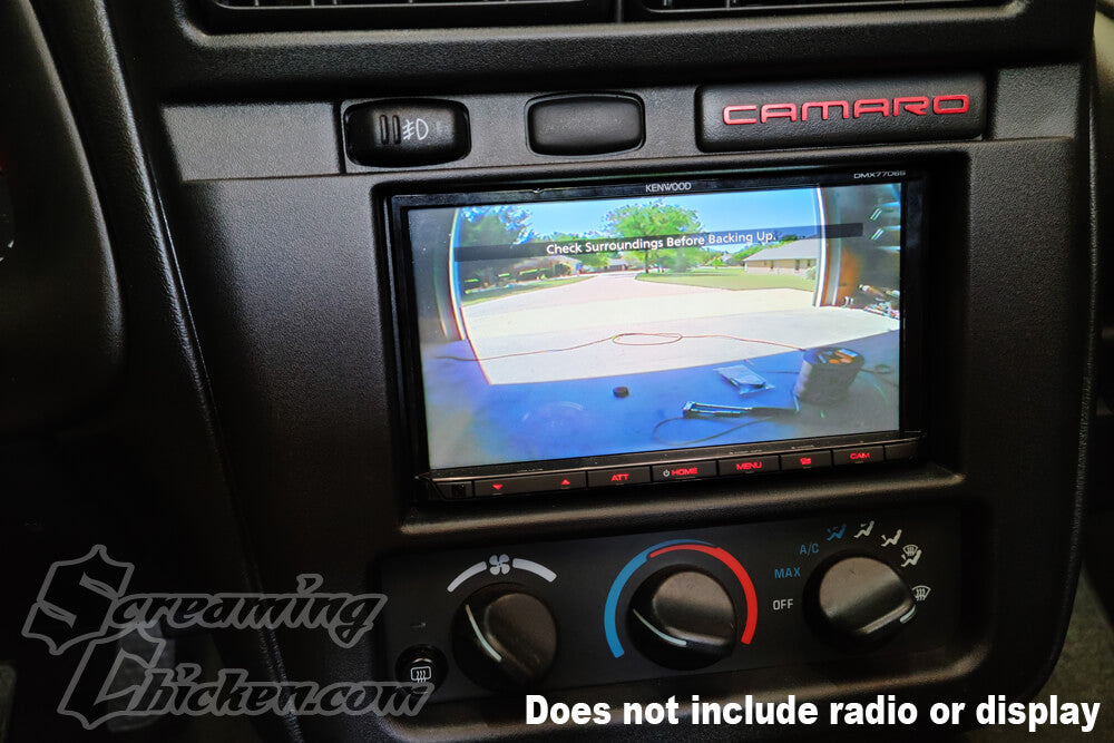 1993-2002 Camaro/Firebird Mini License Plate Mount Reverse Camera- screen view