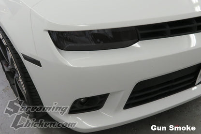 2014-15 Camaro Headlight Overlays- gun smoke