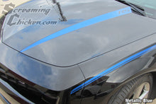 2010-15 Camaro Hood Spears- metallic blue