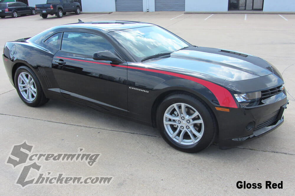 2014-15 Camaro Hockey Stripes in Gloss Red