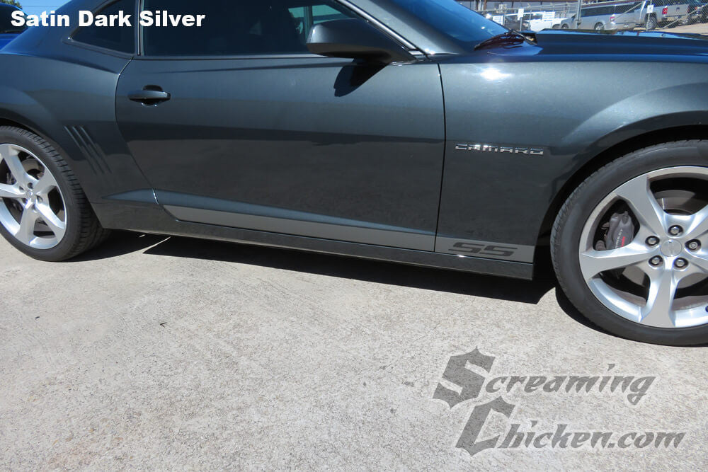 2010-15 Camaro Rocker Stripes- satin dark silver