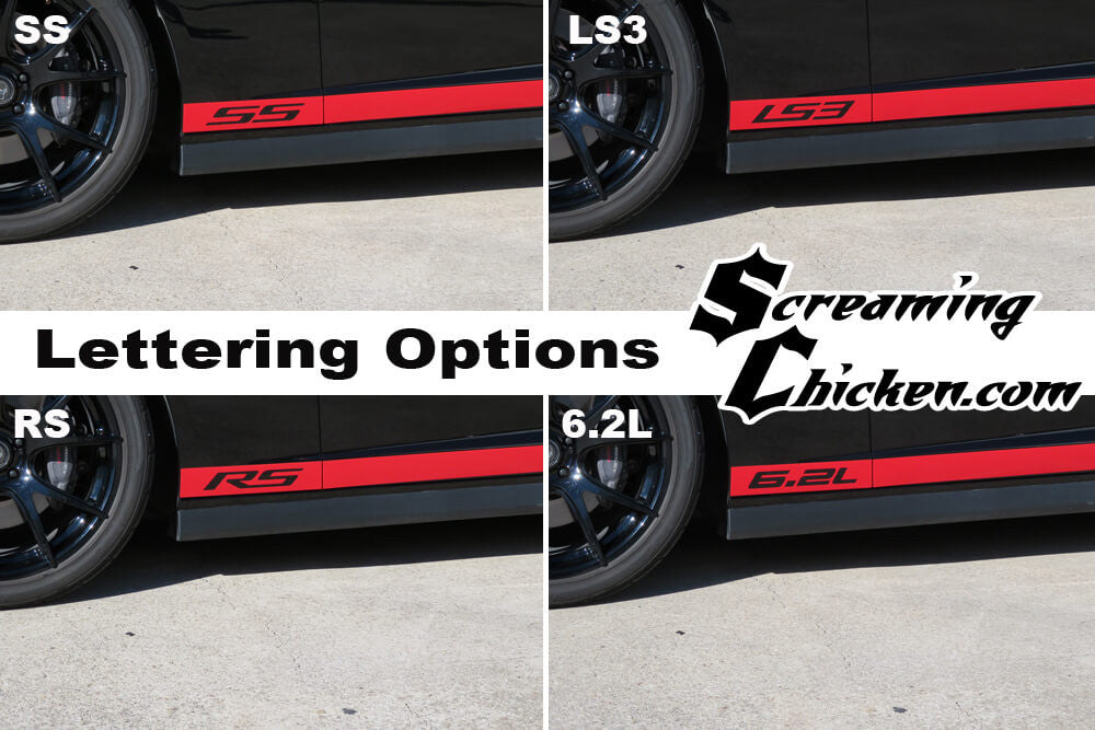 2010-15 Camaro Rocker Stripes- lettering options