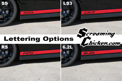 2010-15 Camaro Rocker Stripes- lettering options