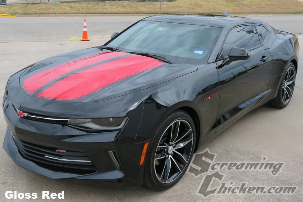 2016-18 Camaro Retro Rally Stripes- gloss red