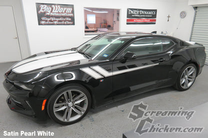 2016-23 Camaro Side Accent Stripes- satin pearl white