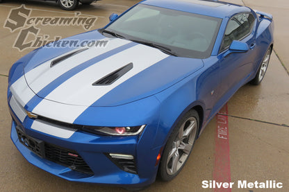 2016-18 Camaro Rally Stripes- silver metallic