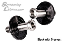 1982-92 Camaro/Firebird Stainless Door Strikers- black w/ grooves