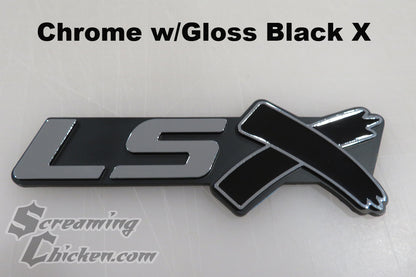 LSX Emblems- chrome w/ black x