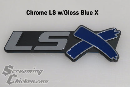 LSX Emblems- chrome w/ blue x