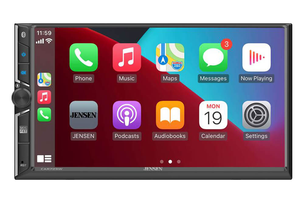 Jensen CAR723W wireless Apple CarPlay touchscreen