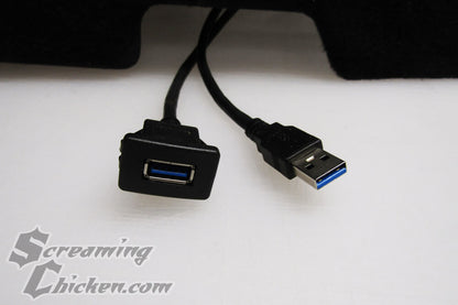 Square Flush Mount Single Port USB 3.0 Cable- uninstalled