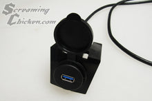 Round Flush Mount Single Port USB 3.0 Cable- open